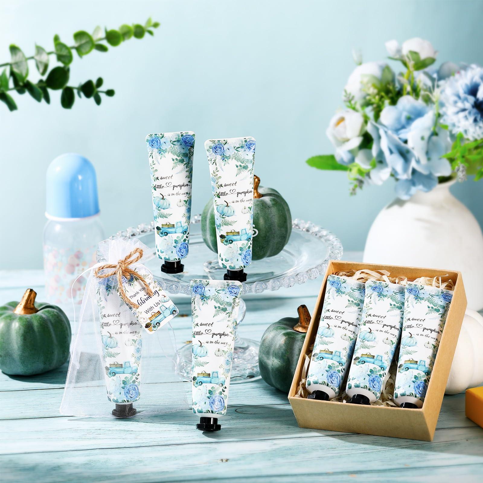 Dansib Dansib 48 Sets Fall Hand Cream Bulk A Little Pumpkin Baby Shower Hand Cream Gifts Baby Shower Party Favors for Guests Travel Size Hand Lotion for Autumn Thanksgiving Party Supplies(Blue Pumpkin)