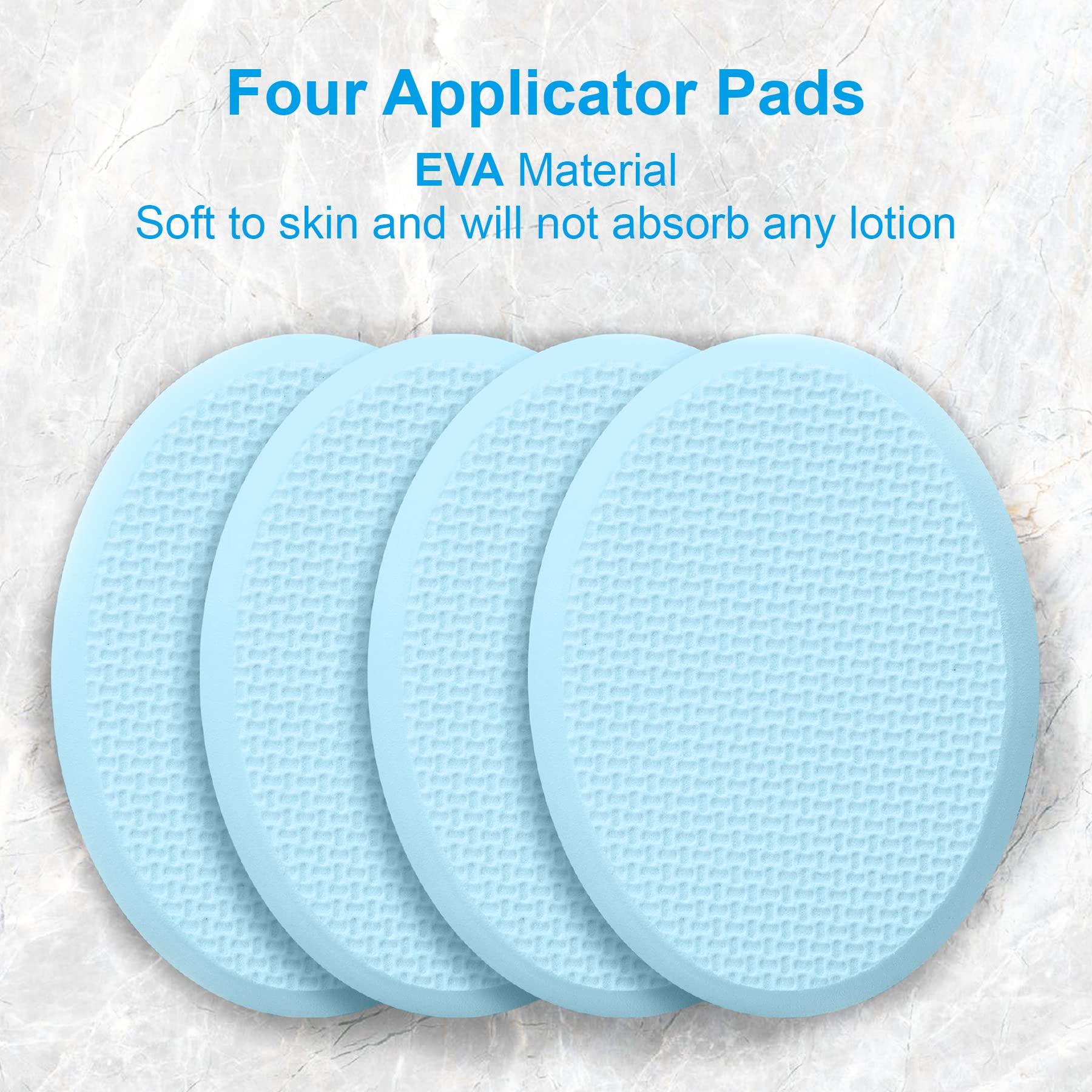 AmazerBath AmazerBath Lotion Applicator for Back, Feet, 4 Replaceable Pads with 1 Long Handled, Back Sunscreen Applicator for Elderly, Women, Apply Cream Medicine Skin Cream Moisturizer Sunscreen Tanner, Blue