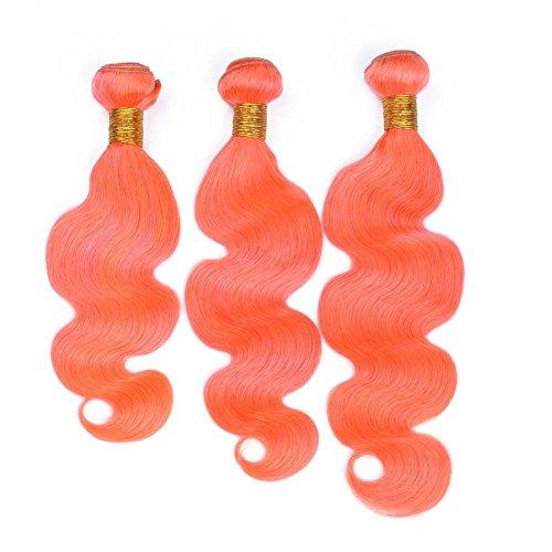 Tony beauty hair Tony Beauty Hair Indian Virgin Hair Wefts Pure Orange with Ear to Ear Frontal Body Wave Wavy Orange Human Hair Weaves 3 Bundle Deals with 13x4 Lace Frontal Closure 4Pcs Lot (10 10 10+10)