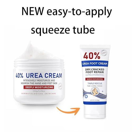 OUKEYA OUKEYA Urea Cream 40 Percent Tube 3 Oz, Urea Foot & Hand Cream for Dry Cracked, 40 per Urea Lotion for Feet Maximum Strength 3 Ounce(Pack of 3)