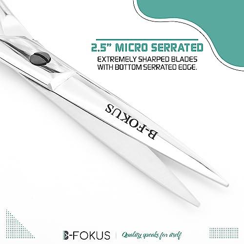 B-FOKUS Professional Hair Cutting Scissors, Made of German Stainless Steel Hair Scissors, 6 inches Hair shears with Case, Barber Accessories Scissor Useful for Salon and Home (Silver Shine)