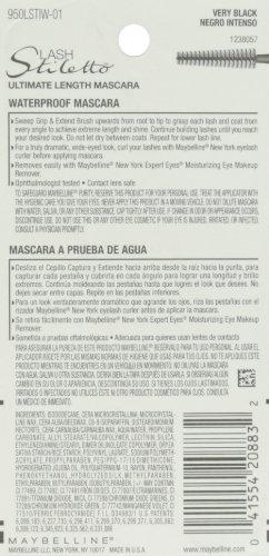 MAYBELLINE Maybelline New York Lash Stiletto Ultimate Length Waterproof Mascara, Very Black 961, 0.22 Fluid Ounce