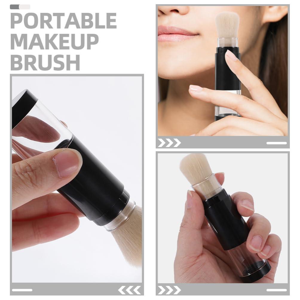 Healeved Healeved 2PCS Powder Brushes Retractable Blush Brush Makeup Brush Travel Foundation Brush with Refillable Bottle