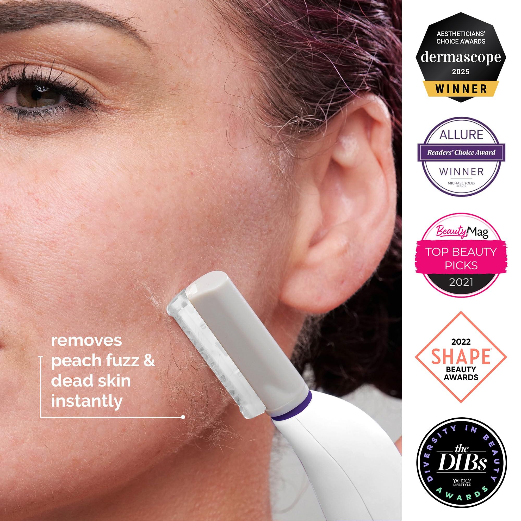 MICHAEL TODD BEAUTY Michael Todd Beauty - Sonicsmooth  SONIC Technology Dermaplaning Tool - 2 in 1 Womens Facial Exfoliation & Peach Fuzz Hair Removal System with 8 Weeks of Dermaplaning Blades