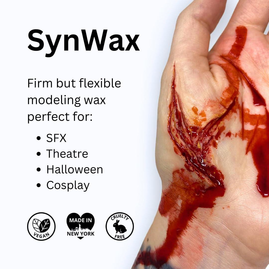 Mehron Mehron Makeup SynWax | Firm Modeling Wax for Special FX | Scar Wax SFX Makeup For Fake Scars, Fake Wounds, & Halloween Effects 0.4 Oz (11 g)