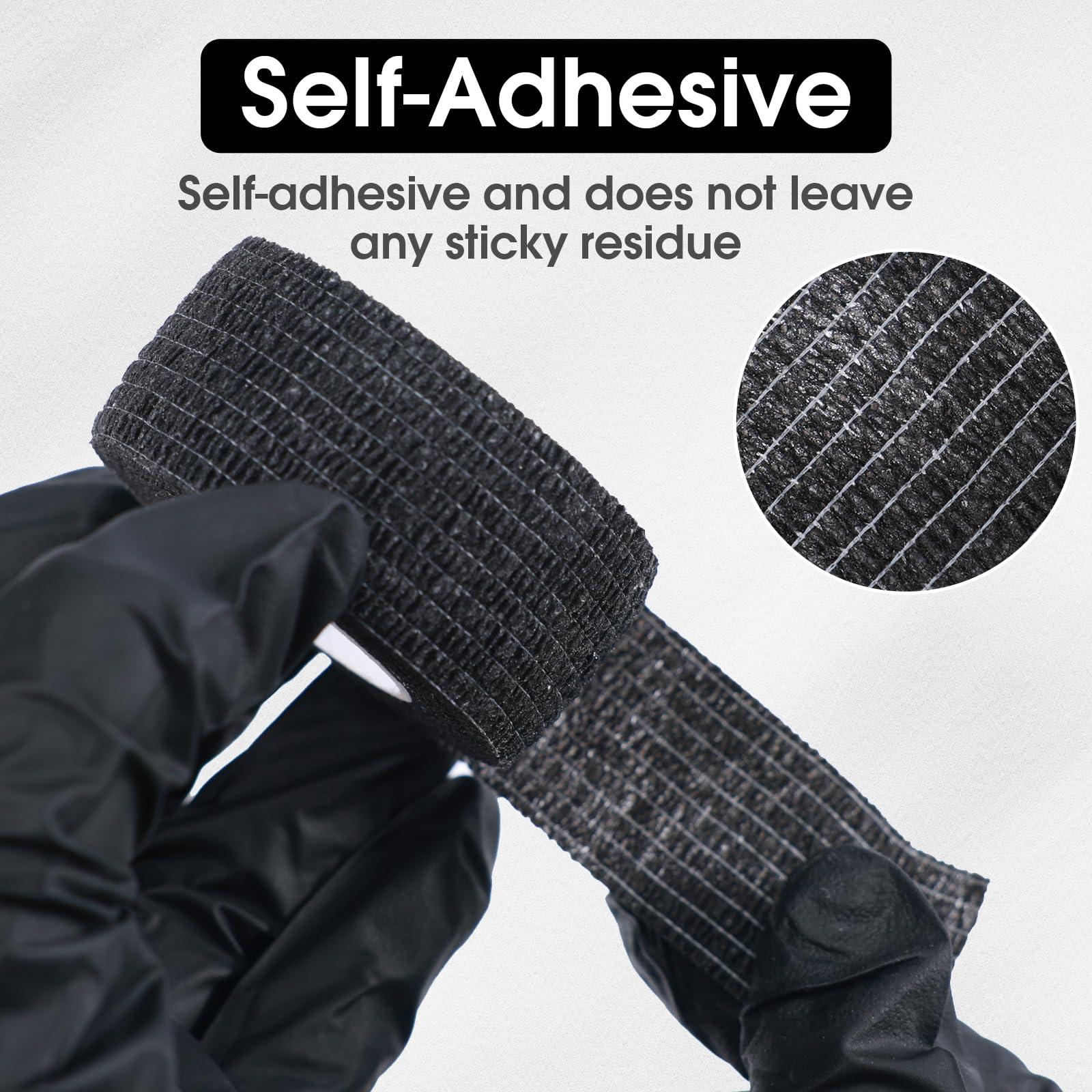 EZTAT2 EZ Tattoo Machine Covers with Grip Tapes - 9PCS (1inch x 5 Yard) Tattoo Grip Wrap with 200pcs (2.4 inch X 7 inch) Disposable Tattoo Pen Machine Covers Tattoo Supplies