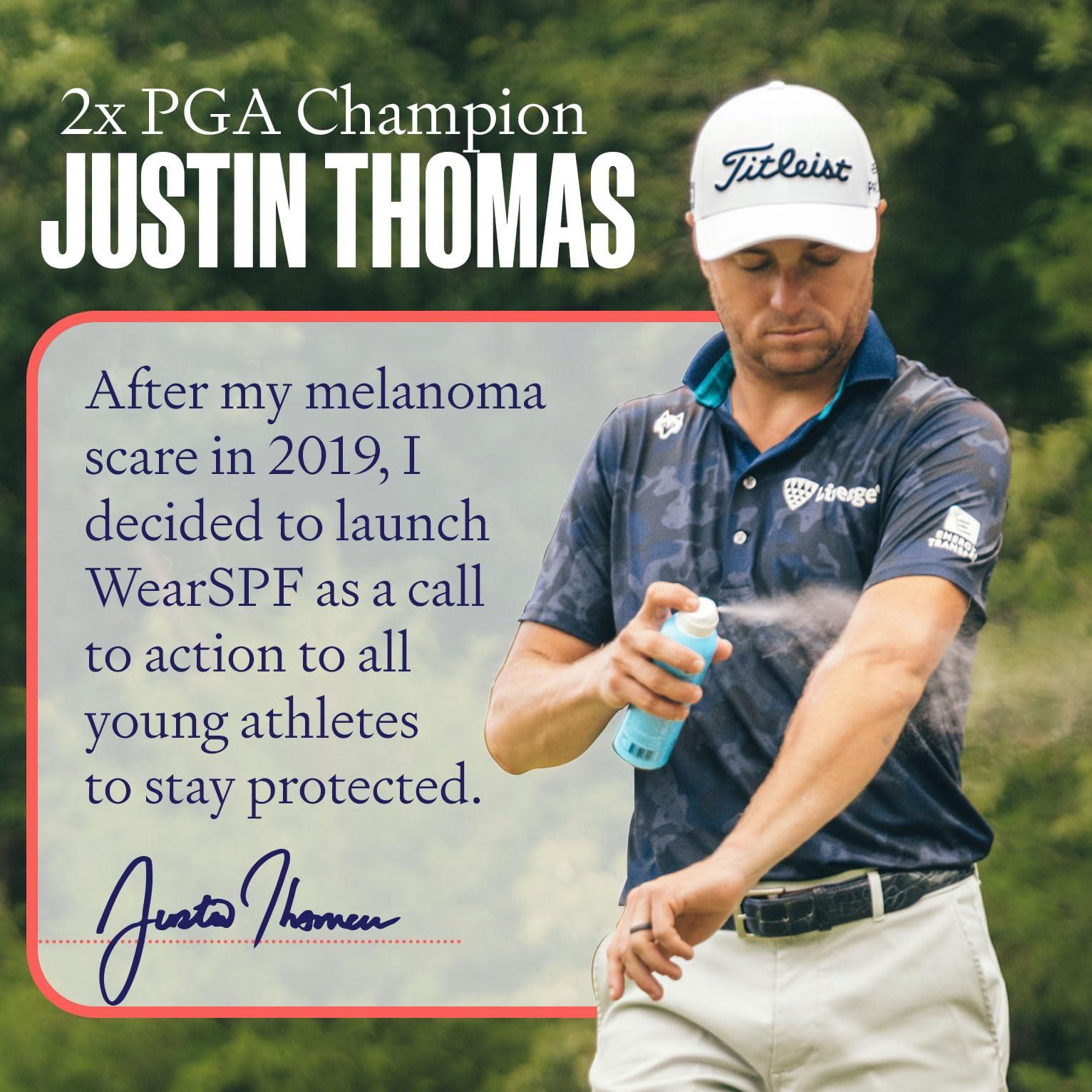 WearSPF Performance Sport Sunscreen Spray  Water & Sweat-Resistant SPF 50 for Athletes