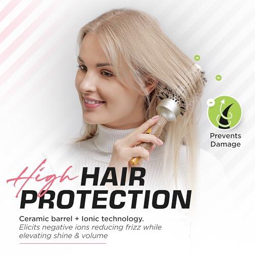 Fagaci Fagaci Hair Clippers for Men and Round Brush for Blow Out Set, Barber Clippers for Hair Cutting, Cordless Hair Clippers and Trimmers Set, Maquina de Cortar Cabello, Round Brush for Blow Drying