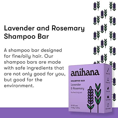 ANIHANA ANIHANA Shampoo Bar for Thin Fine Oily Hair Gives Hair Volume & Body Natural Healthy Look and Shine Paraben Free Lavender and Rosemary 2.29 oz