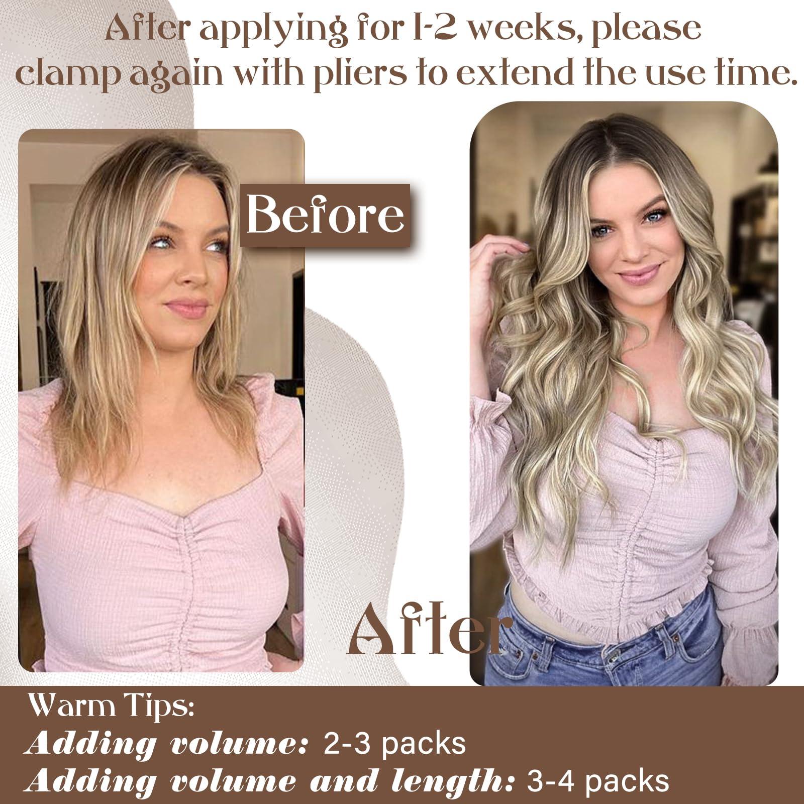 Hetto Hetto Micro Loop Hair Extensions Real Human Hair Ombre Black to Silver Remy Micro Beads Hair Extensions Natural Micro Link Hair Extensions Human Hair for Women 18 Inch 50g 50s