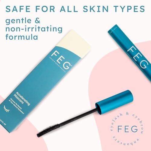 FEG FEG Accelerating Mascara with Growth Serum | Eyelash Growth Mascara with Natural Ingredients to Lengthen, Thicken, Curl, and Darken Your Lashes | Lengthens and Defines Eyelashes | 3 mL | Single Pack