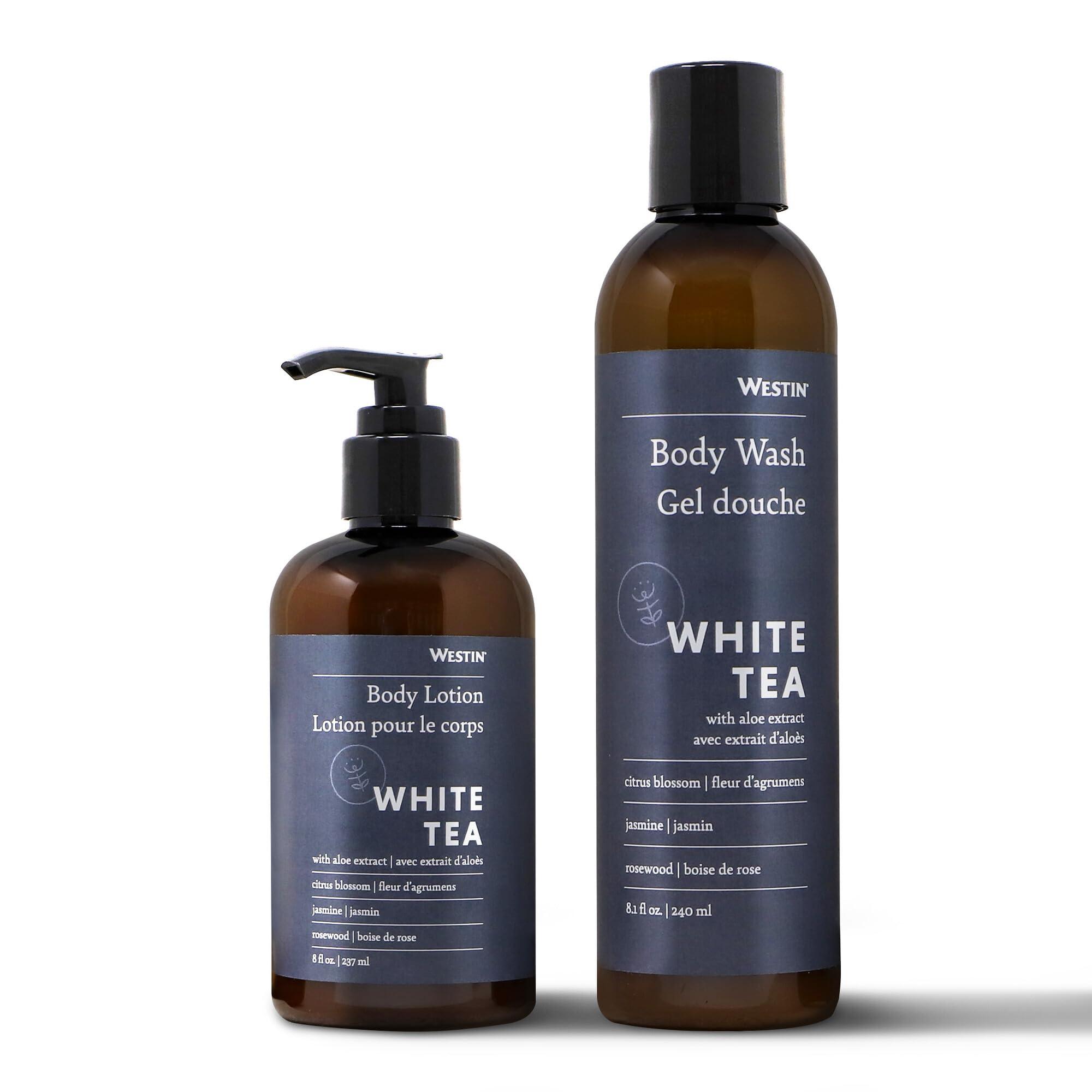 Westin Westin White Tea Aloe Body Wash & Body Lotion Set - Nourishing & Hydrating - Hotel Spa Collection - Exclusive White Tea Scent - 8oz Bottles
