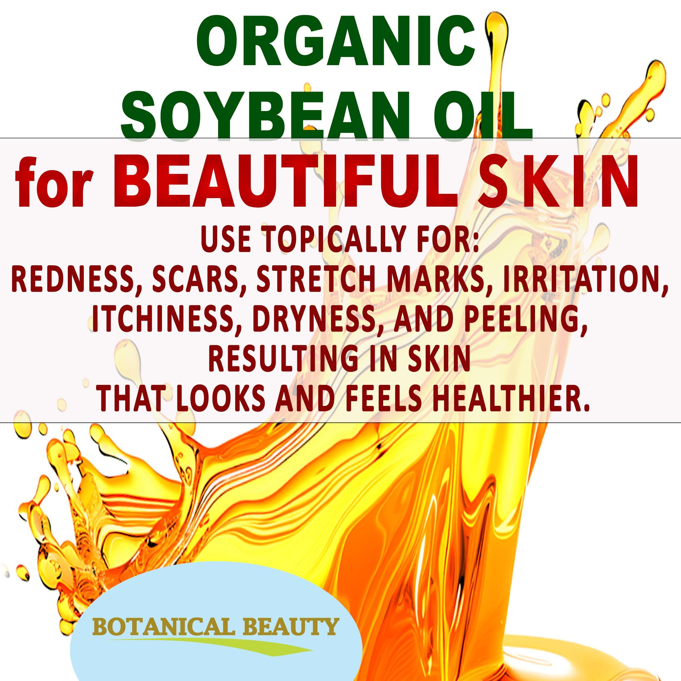 Botanical Beauty Organic SOYBEAN OIL 100% PURE Natural Refined Cold Pressed Carrier Oil for FACE, SKIN, BODY, HAIR, NAILS 1 Fl.oz.- 30 ml Skin Moisturize, Skin Nourishing by Botanical Beauty