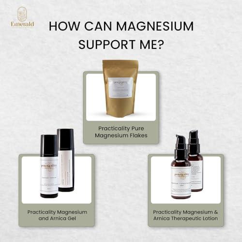 practicality Practicality Magnesium Flakes for Bath |100% Natural USA-Sourced and Manufactured Magnesium Chloride Flakes - Great for Foot & Body Relaxation, Better Absorption Over Epsom Salt | 32 FL OZ | 1 Pc