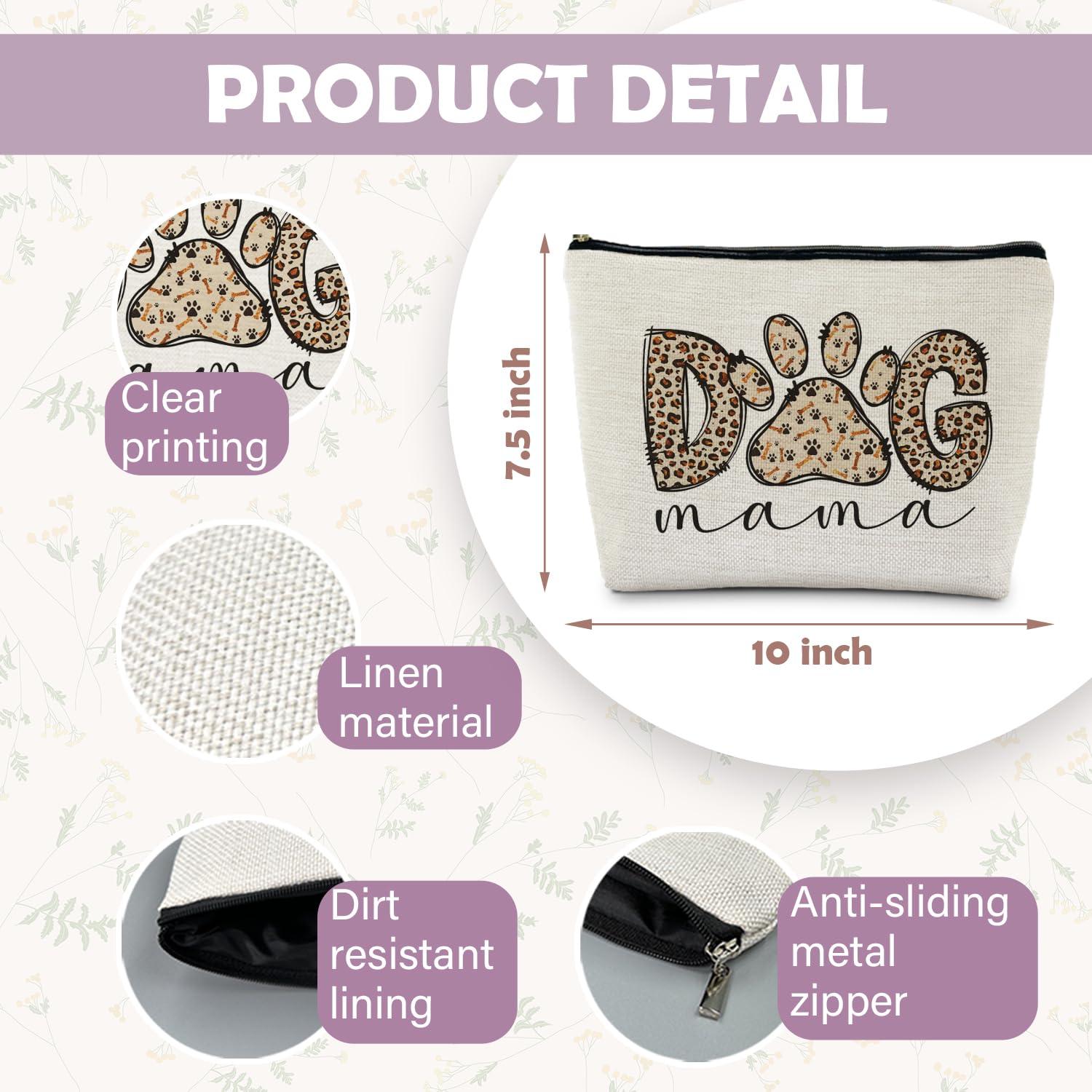 RYYCDOI RYYCDOI Dog Mom Gifts, Dog Mama Makeup Bag, Dog Makeup Bag, Dog Gifts for Women, Gifts for Dog Lovers, Dog Paw Print Cosmetic Bag Toiletry Bag, Dog Owner Gifts for Women, Dog Mom Stuff