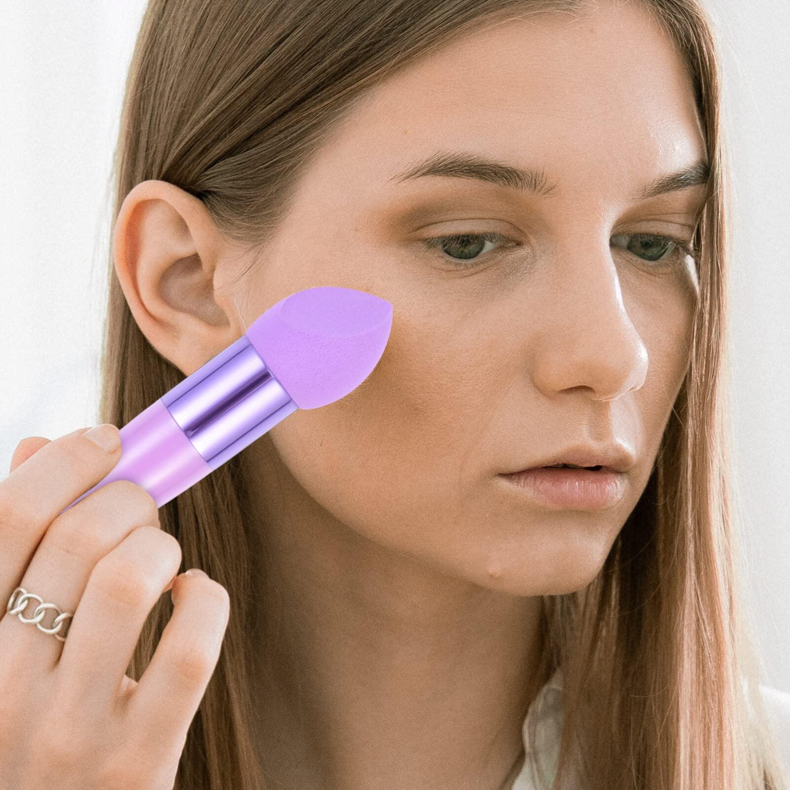 POPETPOP POPETPOP Makeup Sponge with Handle Foundation Applicator: Heart Shaped Cosmetic Sponges Wedge Blending Sponge Mushroom Powder Puff for Foundation Concealer, 3pcs