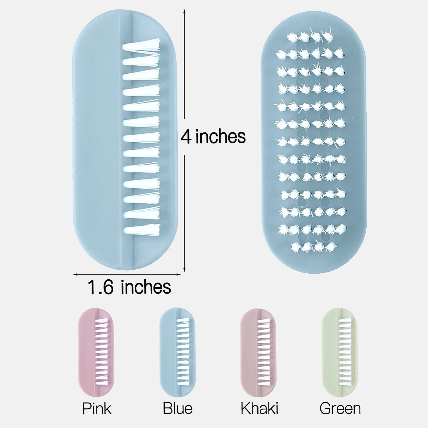 Ylijxqc Nail Brush for Cleaning Fingernails Two Sided Hand Fingernail Scrub Brush Soft Stiff Bristles Nail Scrubber Brushes for men women kids,4 PCS
