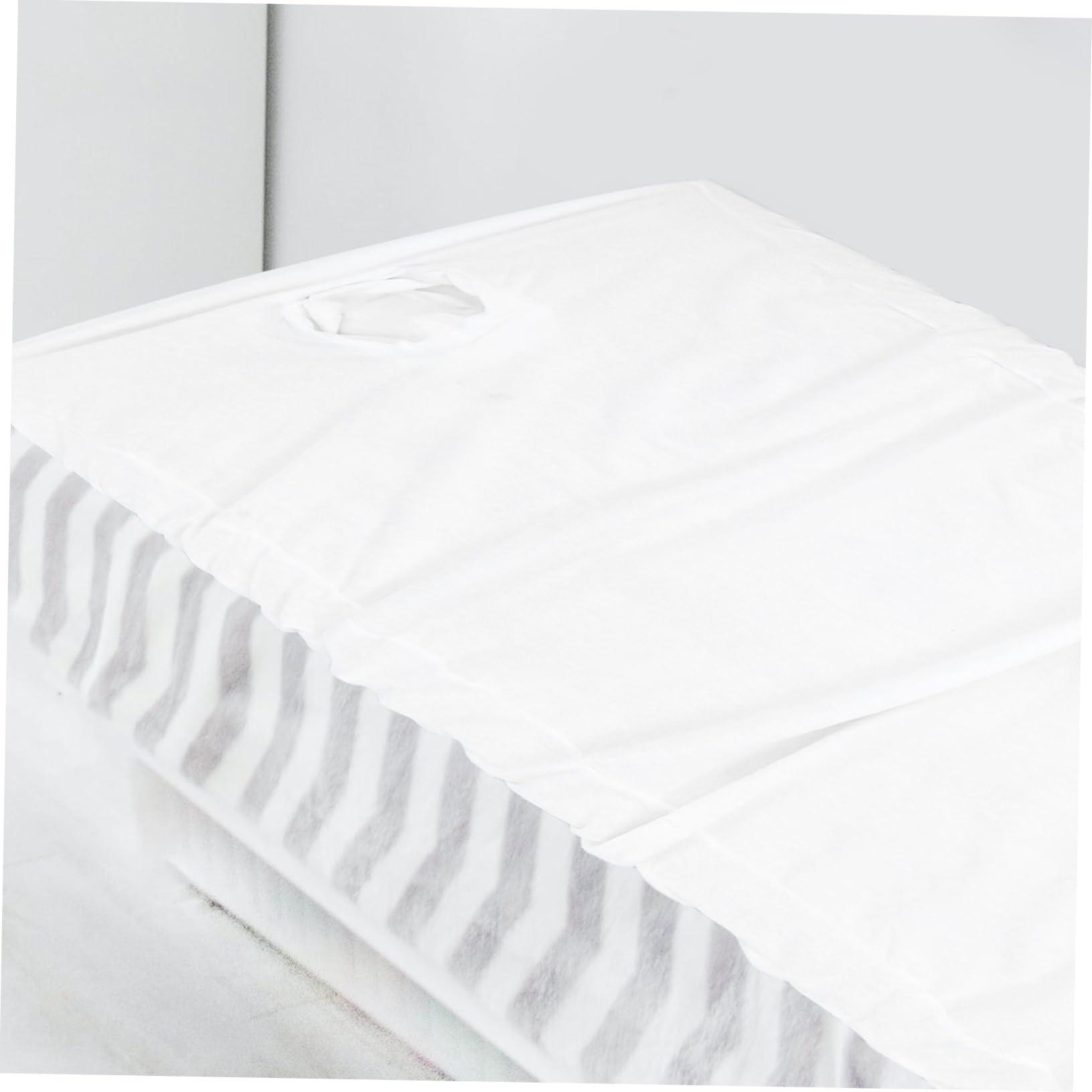 Outanaya Outanaya Massage Bed Cover Face Hole 70x190cm White Breathable Sturdy for Salon Home