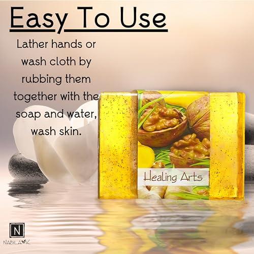 Nabila K Glycerin Bar Soap Healing Arts Scent - Natural, Vegan-Friendly, Hypoallergenic - Moisturizing and Hydrating with 100% Vegetable Glycerin - Sulfate-Free, Paraben-Free, Chemical-Free - 4.5 oz