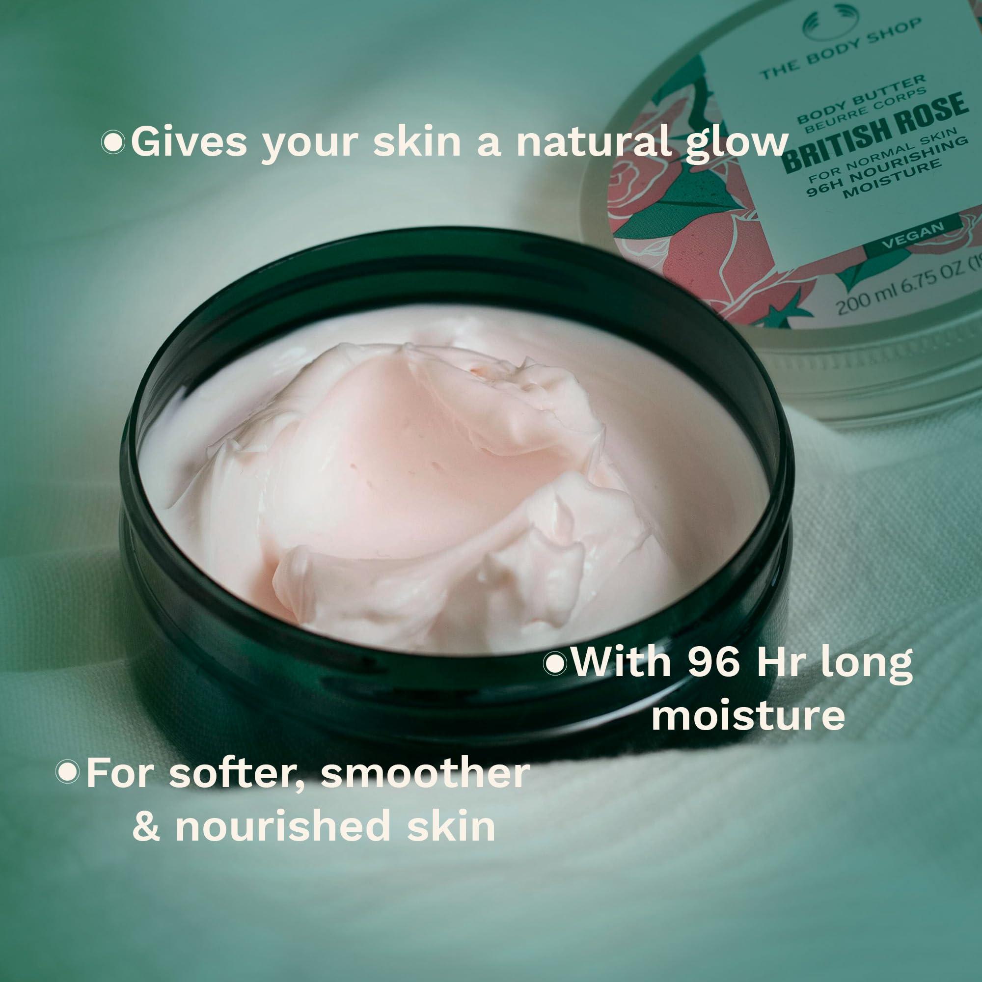 The Body Shop The Body Shop British Rose Body Butter  Nourishing & Moisturizing Skincare for Normal Skin  Vegan  6.75 oz