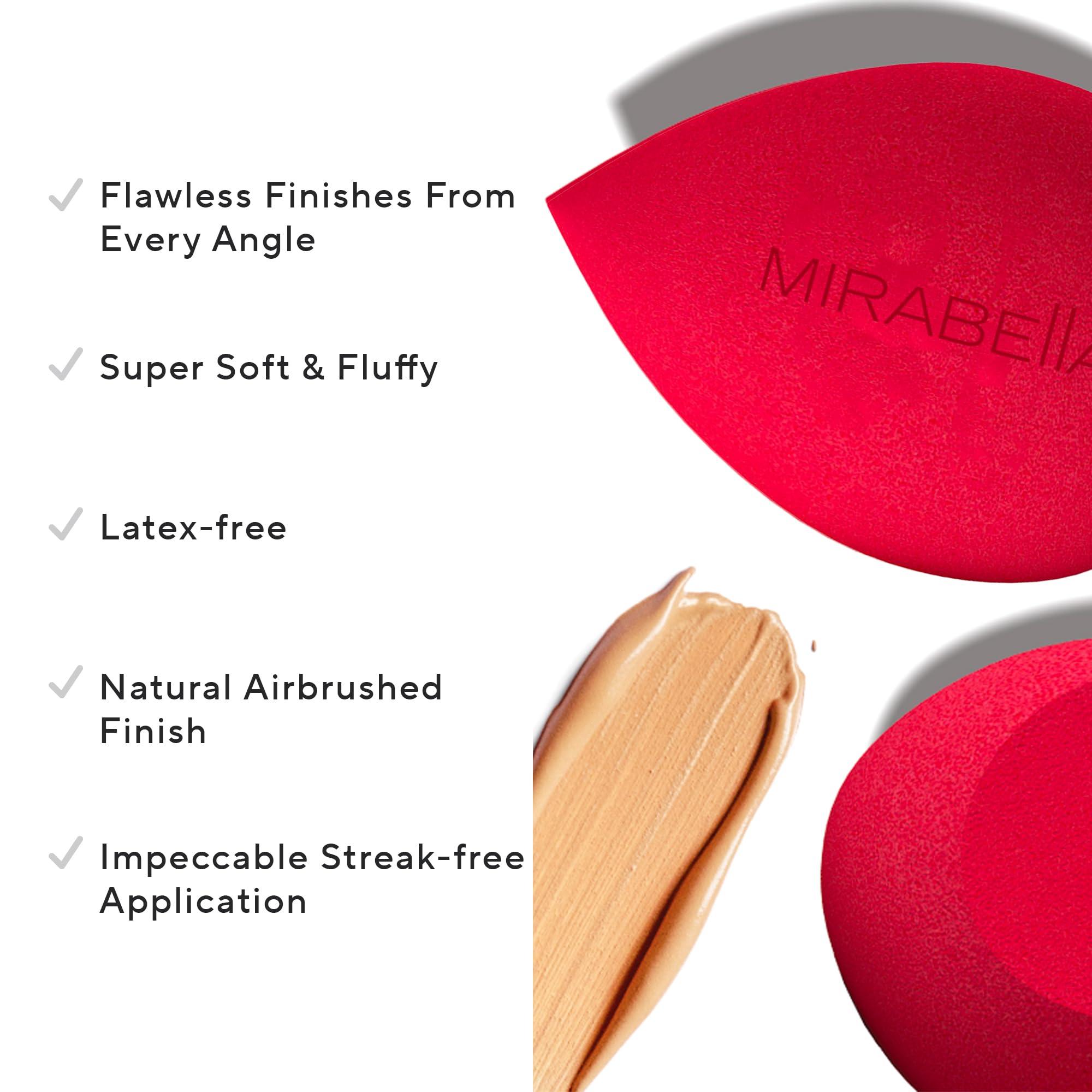 Mirabella Mirabella Precision Pro Makeup Blender Sponge, Perfect for Liquid & Powder Foundations Latex-Free, Non-Absorbing For Flawless Airbrushed Finish