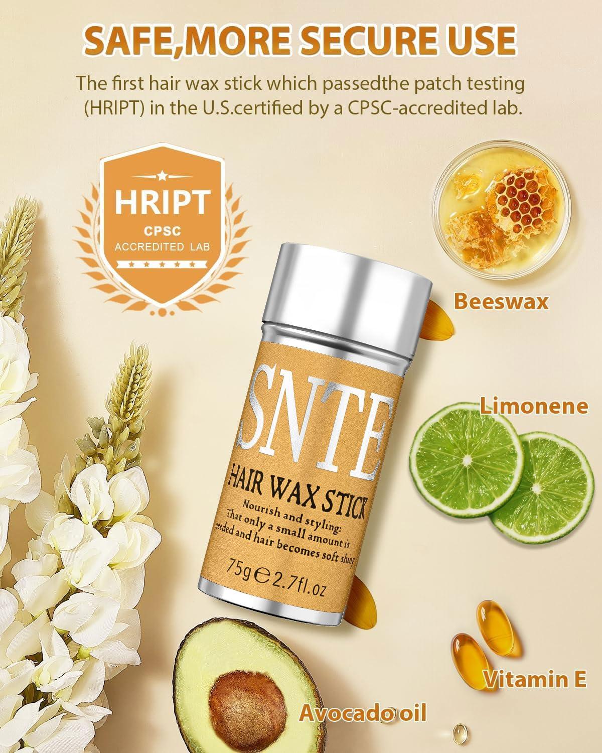 Samnyte Hair Wax Stick, 3PCS-Wax Stick For Hair Slick Stick, Slick Back Stick Hair Stick Wax Edge Frizz No-white Chips & No-Residue & No-Greasy & Easy to Absorb 2.7 Oz