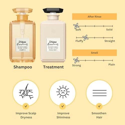 Moist Diane Diane Bonheur Natural Orange Flower Hydrating Hair Shampoo, Gentle Cleansing Hair & Scalp for Men & Women Soft Haircare, Japanese Clarifying Moisture Frizz & Dry Hair Control, 16.9 Fl Oz/500 mL