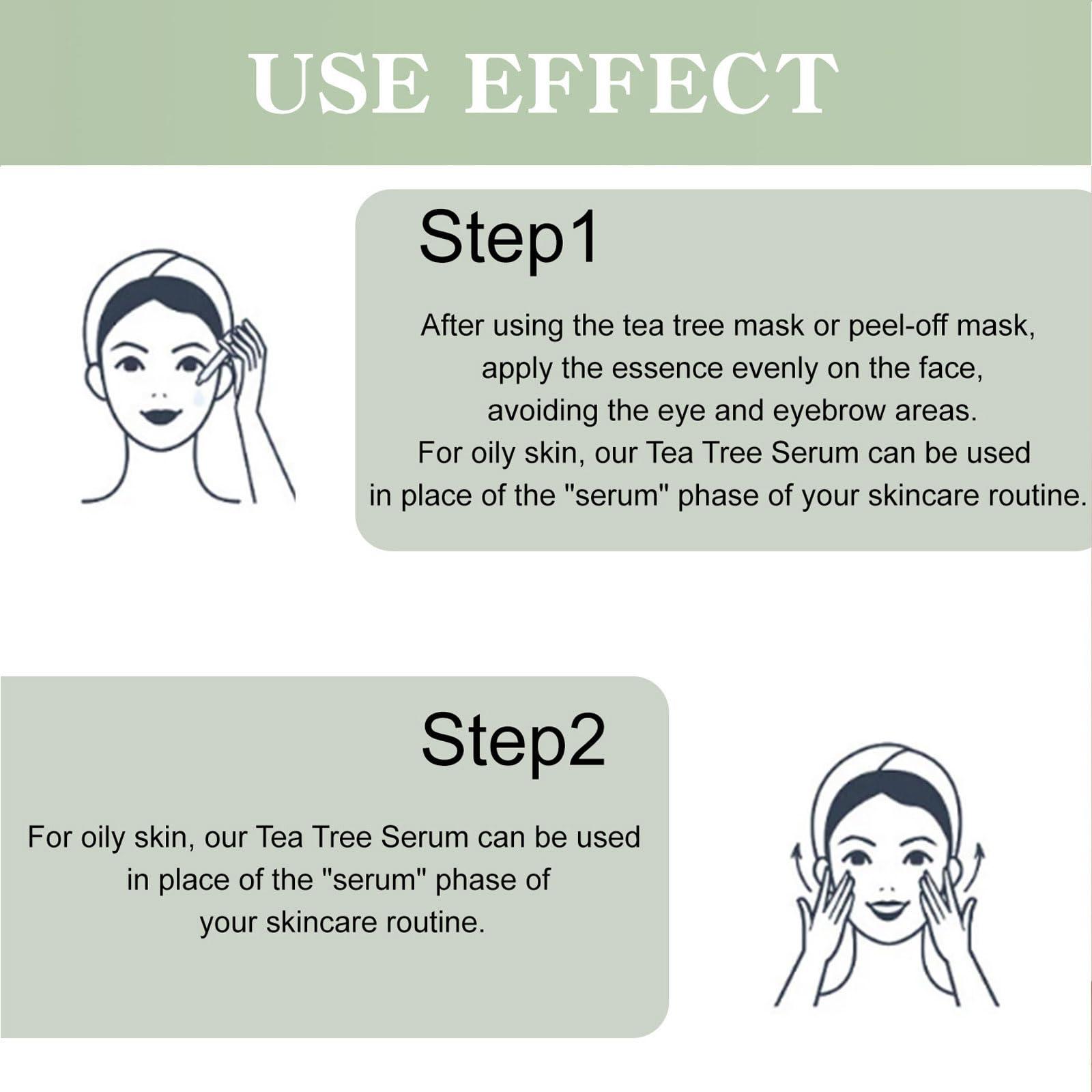 BSMKCL Tea Tree Oil Facial Serum, Acne Serum Soothing & Nourishing Non-Greasy Skin Care Serum Moisturizer Oil Control Tea Tree Serum for Face and Acne Prone Skin Redness Relief, Acne Scars, Pimples