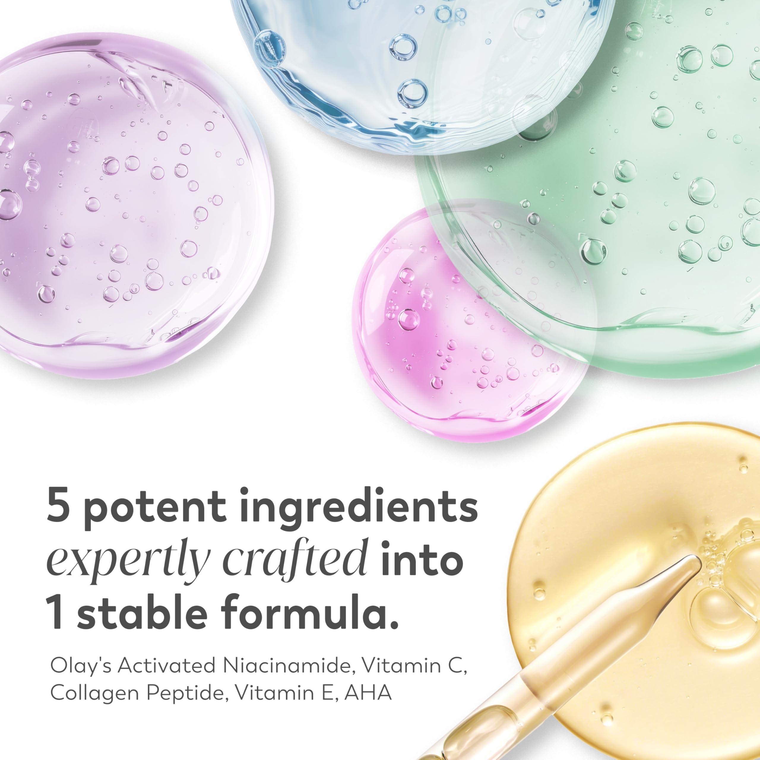 Olay Olay Super Serum - Vitamin C & E, Niacinamide, Collagen Peptide, AHA - Trial Size, Glass Skin Care for Face - Brightening, Hydrating, Firming, Evens Tone, Smooths Fine Lines, 0.4 Oz