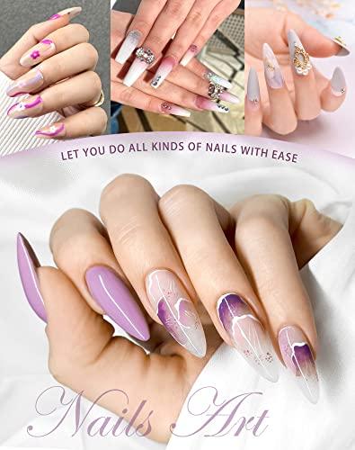 MARYTON Maryton Nail Buffer Sanding Block Polisher Buffing File 60/100 Grit for Acrylic Nail Art Kit Manicure Tools 10 PCS (Black Purple)