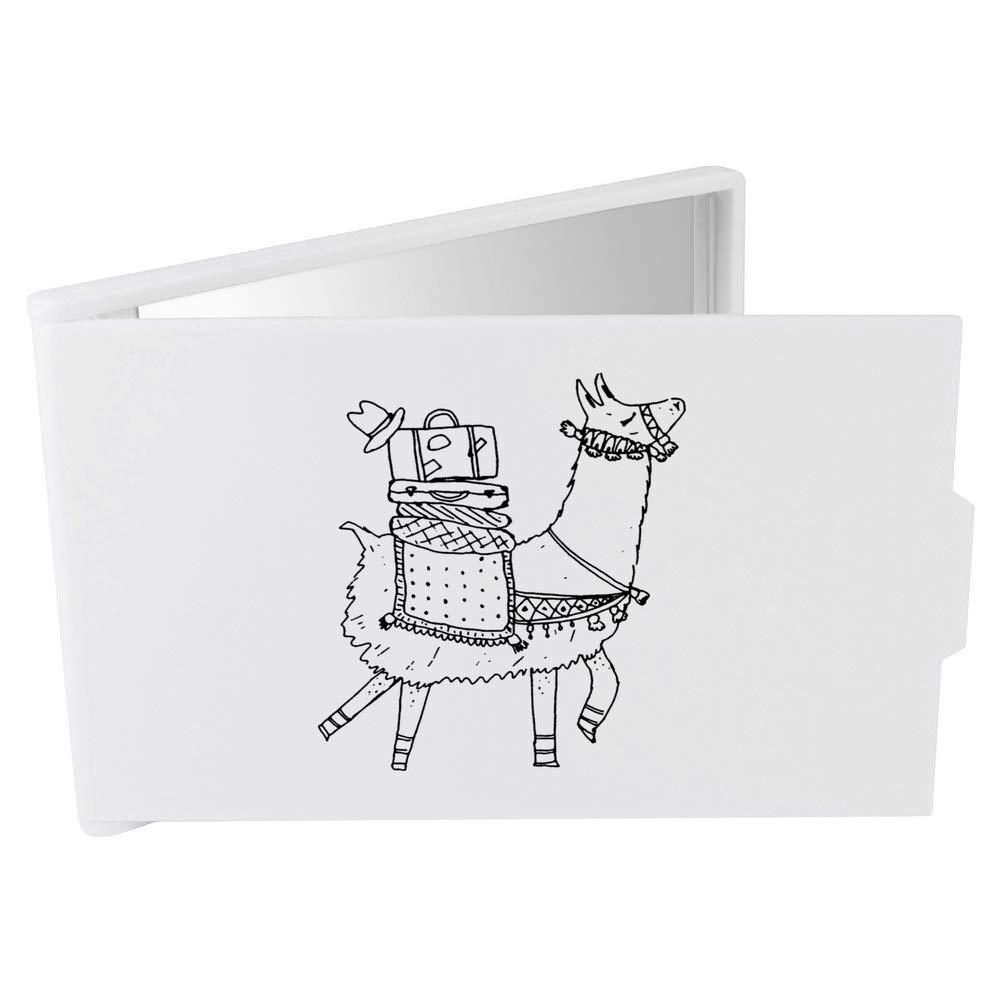 Azeeda 'Travelling Alpaca' Compact/Travel/Pocket Makeup Mirror (CM00015687)