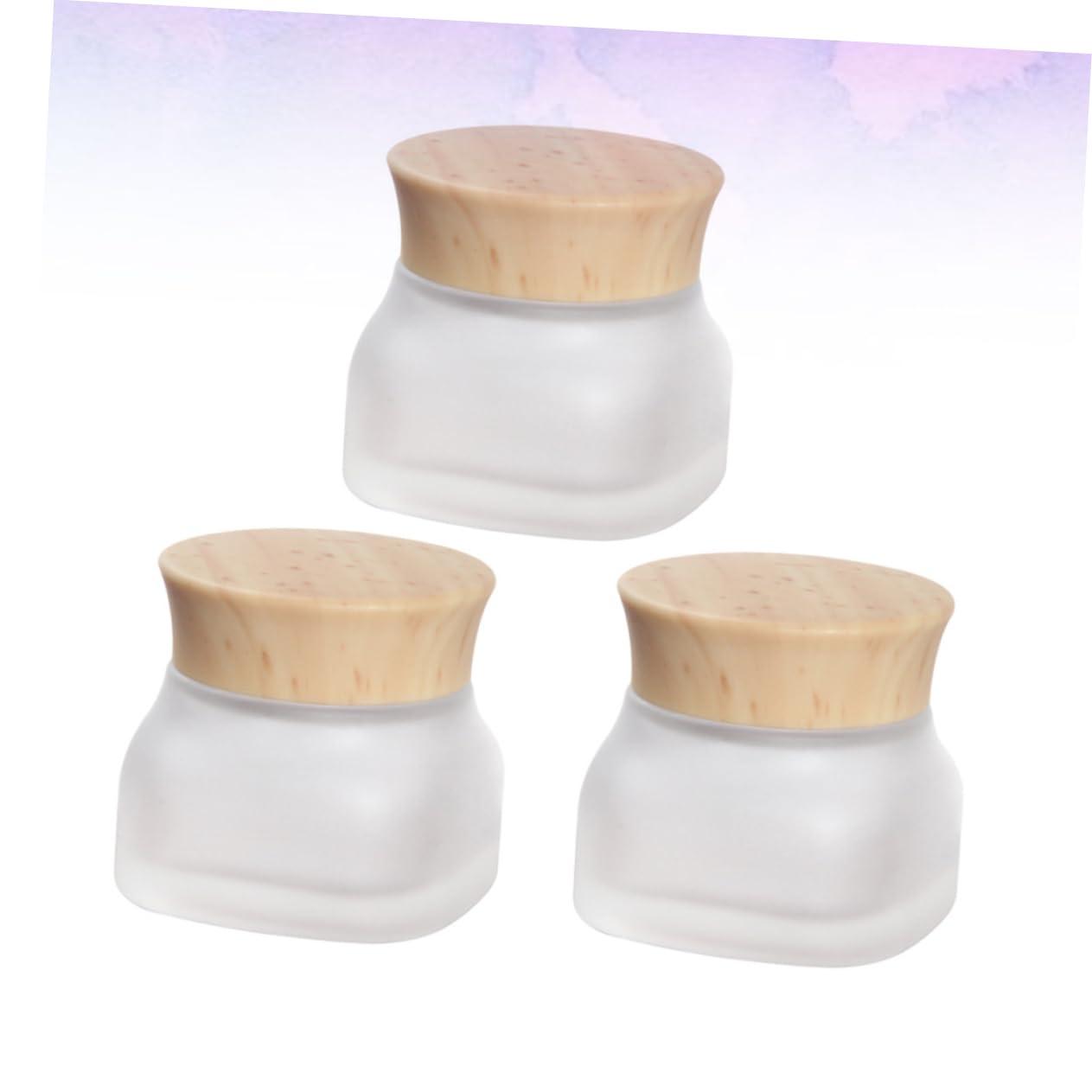 NOLITOY NOLITOY 3pcs Glass Cosmetics Jars Containers with Lids Small Cosmetic Container Cosmetic Bottle Refillable Empty Cosmetic Containers Sample Jar Container with Lid Glass Lotion Jar