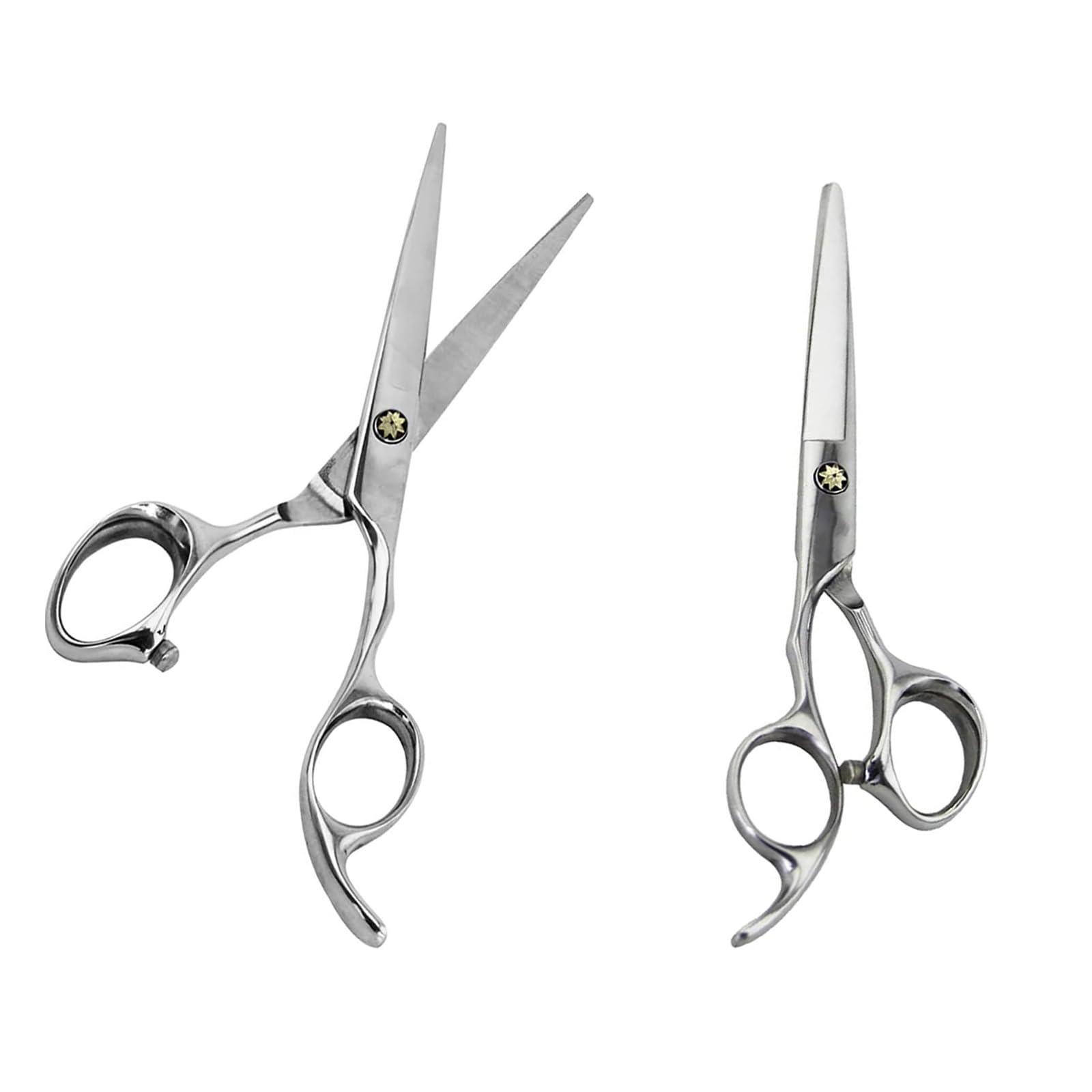 Samudgate Hair Cutting Scissors, 6.88 Inch Stainless Steel Hair Shears for Men-Women-Kids, Hair Thinning Shears, Straight Scissors - Home Use Shears Kit, Hairdressing, Barbering
