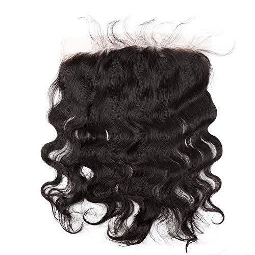sent hair Sent Hair 13x6 Lace Frontal Closure Body Wave Human Hair Closure with Baby Hair Brazilian Virgin Hair Ear to Ear Frontal Natural Color 14 inch