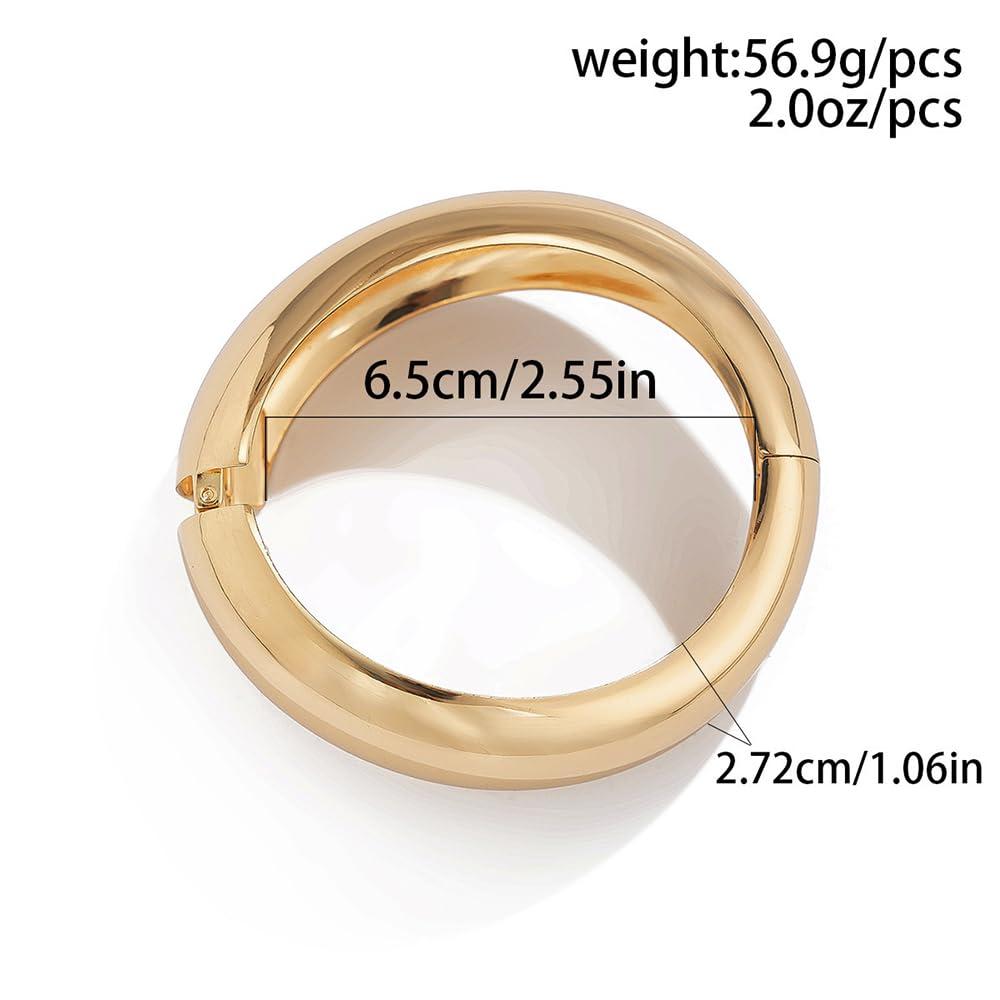 Denifery Denifery Gold Bangles for Women Cuff Bangle Bracelets Wide Chunky Gold Bracelet Open Wrist Cuff Bracelet Thick Irregular Cuff Open Wide Gold Bracelet Minimalist Jewelry (Gold)