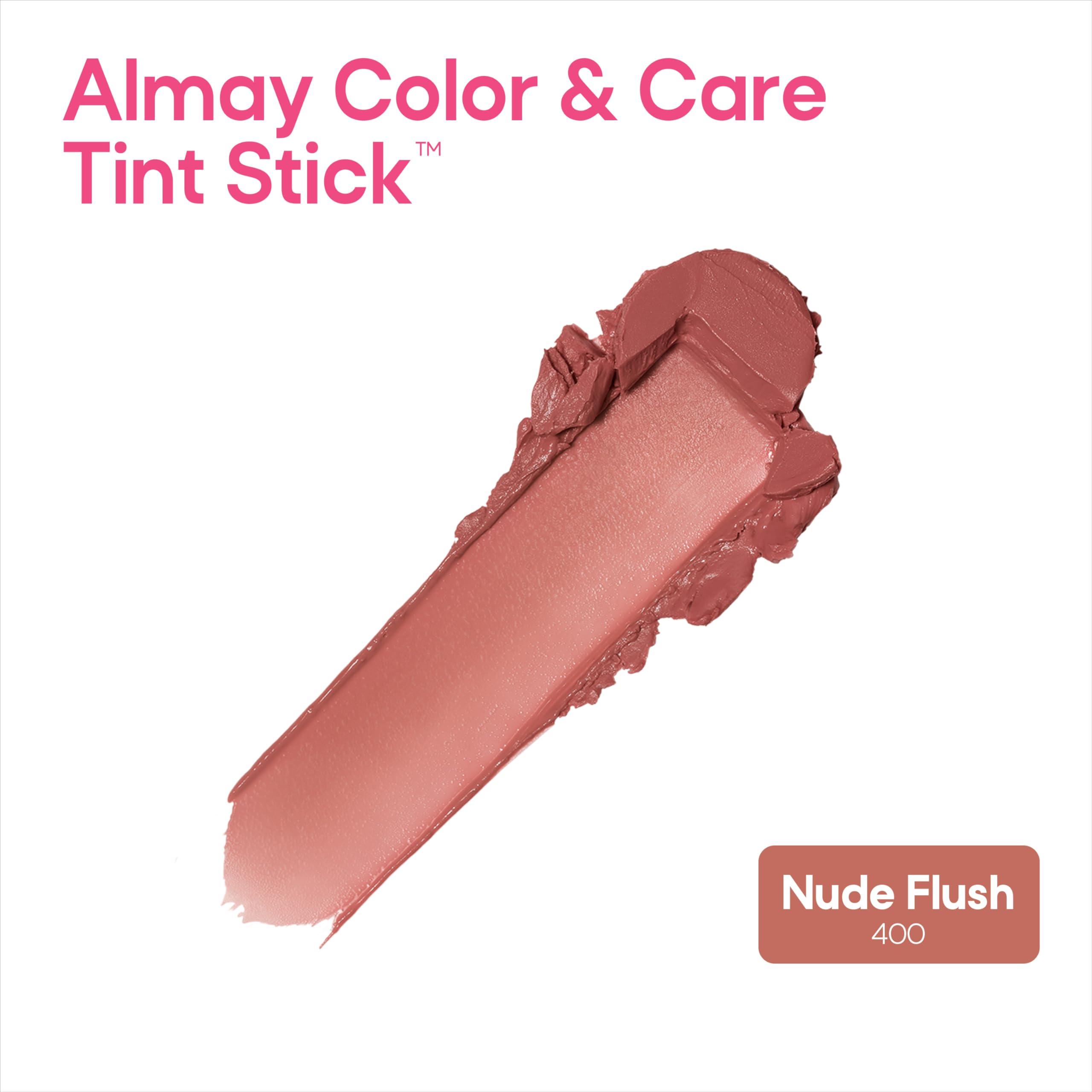 Almay Almay Lip and Cheek Tint, Color & Care Tint Stick, Multi-Use Moisturizing Blush and Lip Color, Dewy Finish, 400 Nude Flush, 0.25 oz