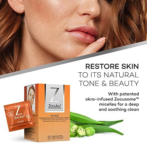 Zocular Zocular - ZocuZap Acne Face Wipes - Moisturizing Face Cleansing Wipes for Acne, Makeup Removal, and Exfoliation with Natural Okra Complex for Sensitive, Rosacea Skin - 30/ct