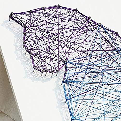 AKKY AKKY Northern European Cat Head DIY String Art Craft Kit (Wood) Includes String and Hardware for Hanging