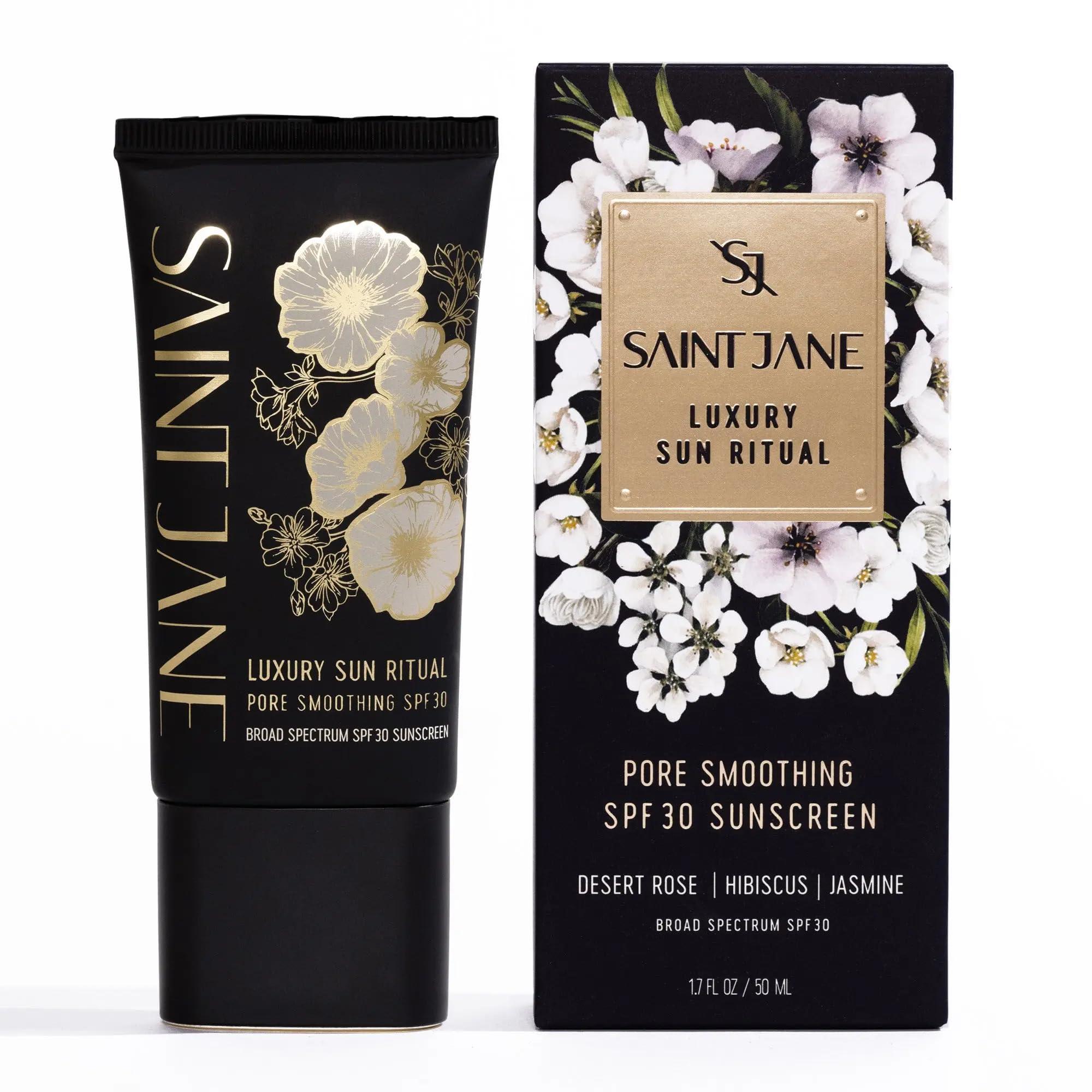 SAINT JANE SAINT JANE - Luxury Sun Ritual - Pore Smoothing SPF 30 Mineral Sunscreen | Luxury, Floral-Infused, Clean Skincare (1.7 oz | 50 ml)