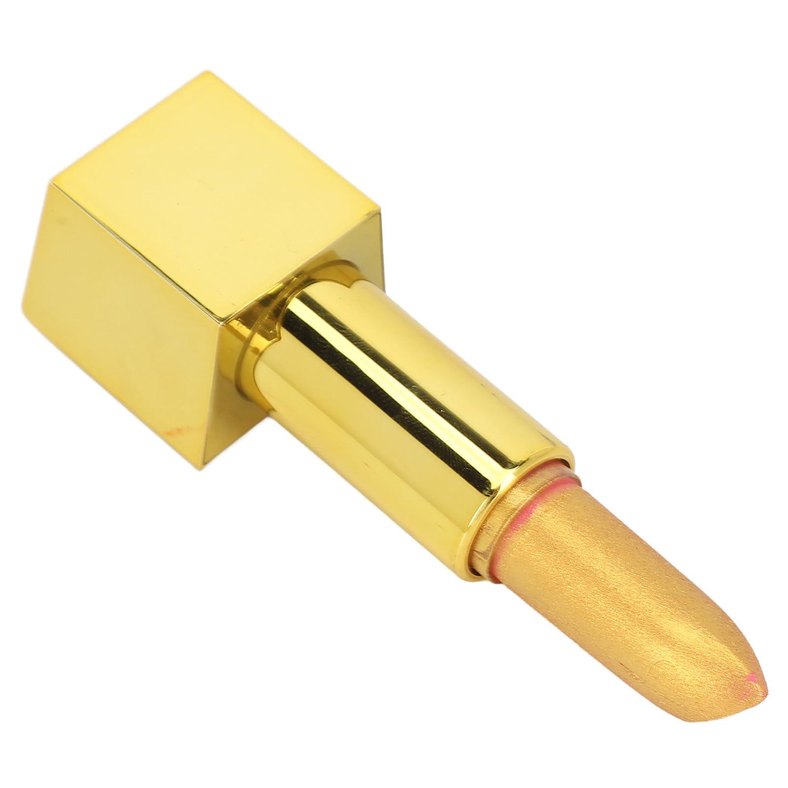 ZAICOLER ZAICOLER Gold Lipstick, Gold Lip Gloss Golden Lipstick Waterproof Long Lasting High Pigments Lip Makeup Cosmetic for Women 3.5g (01)