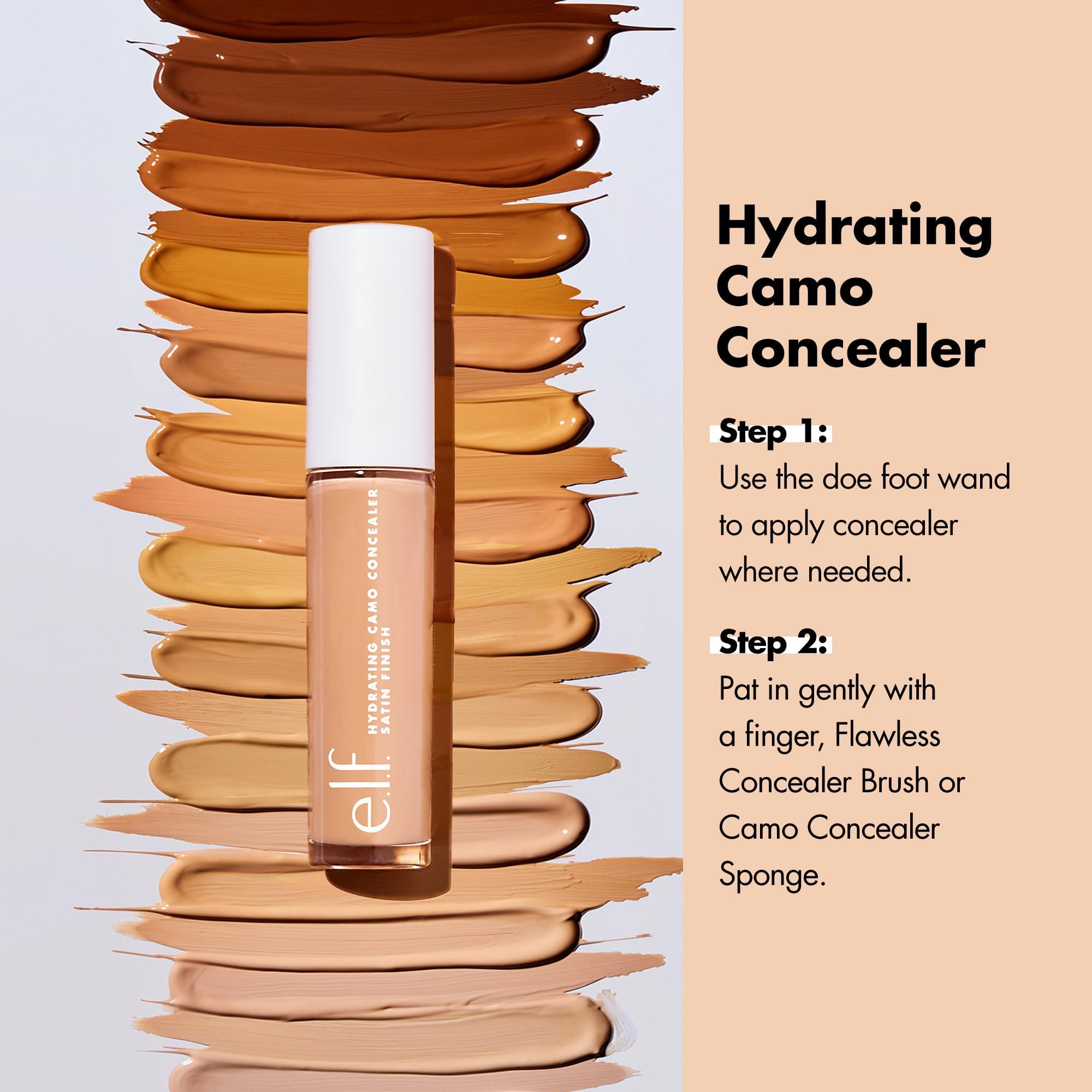 e.l.f. e.l.f. Hydrating Camo Concealer, Covers Blemishes & Under-Eye Circles, Full-Coverage & Delivers A Satin Finish, Vegan & Cruelty-Free, Deep Caramel