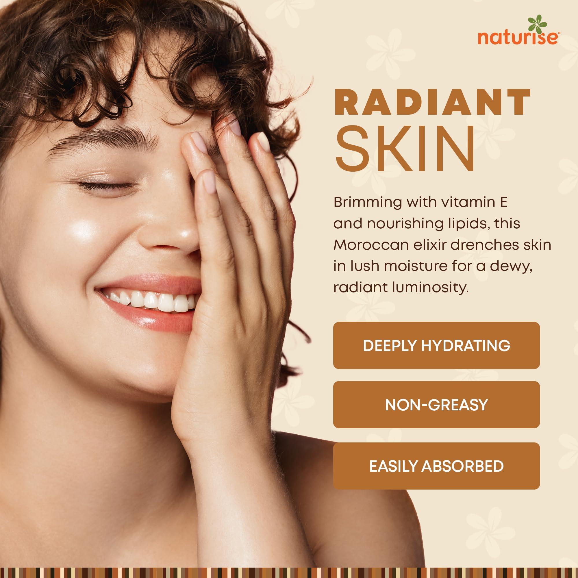 Naturise Naturise Organic Argan Oil - Organic Argan Oil Cold Pressed Argan Oil of Morocco - Vegan Non-GMO Gluten Free Argan Oil for Hair Growth and Skin Moisture - 100% Pure Moroccan Oil Hair Oil (4 fl. oz.)