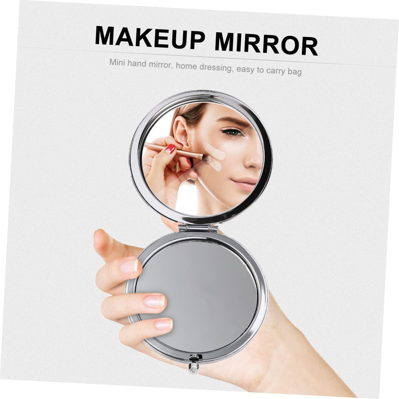 Mikinona Mikinona 2pcs Small Mirror Purses Makeup Light Mirror Vintage Mirror Ladies Wallet Vanity Mirror Mini Tote Bag Makeup Mirror Travel Wallet The Tote Bag Compact Mirrors Red Silver Mirror