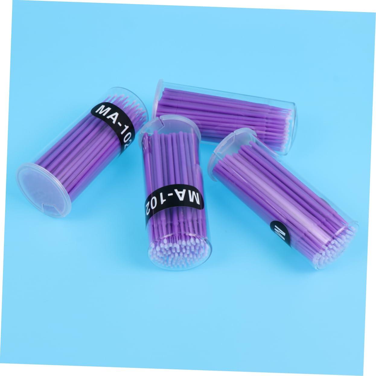 Outanaya Outanaya 400pcs Micro Applicator Brush Disposable Makeup Tools Miniature Painting Brushes Excellent Makeup Tools Facial Tools Gel Kit Remover Eyelash Swabs Eyelash Extension Swabs Purple