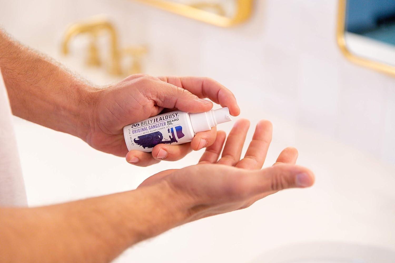 Billy Jealousy Billy Jealousy Beard Oil for Men, Weightless, Low Shine, and Hydrating Beard Moisturizer for Softer Hair, Helps Prevent Itching and Flakes, Original Gangster, 2 Fl Oz