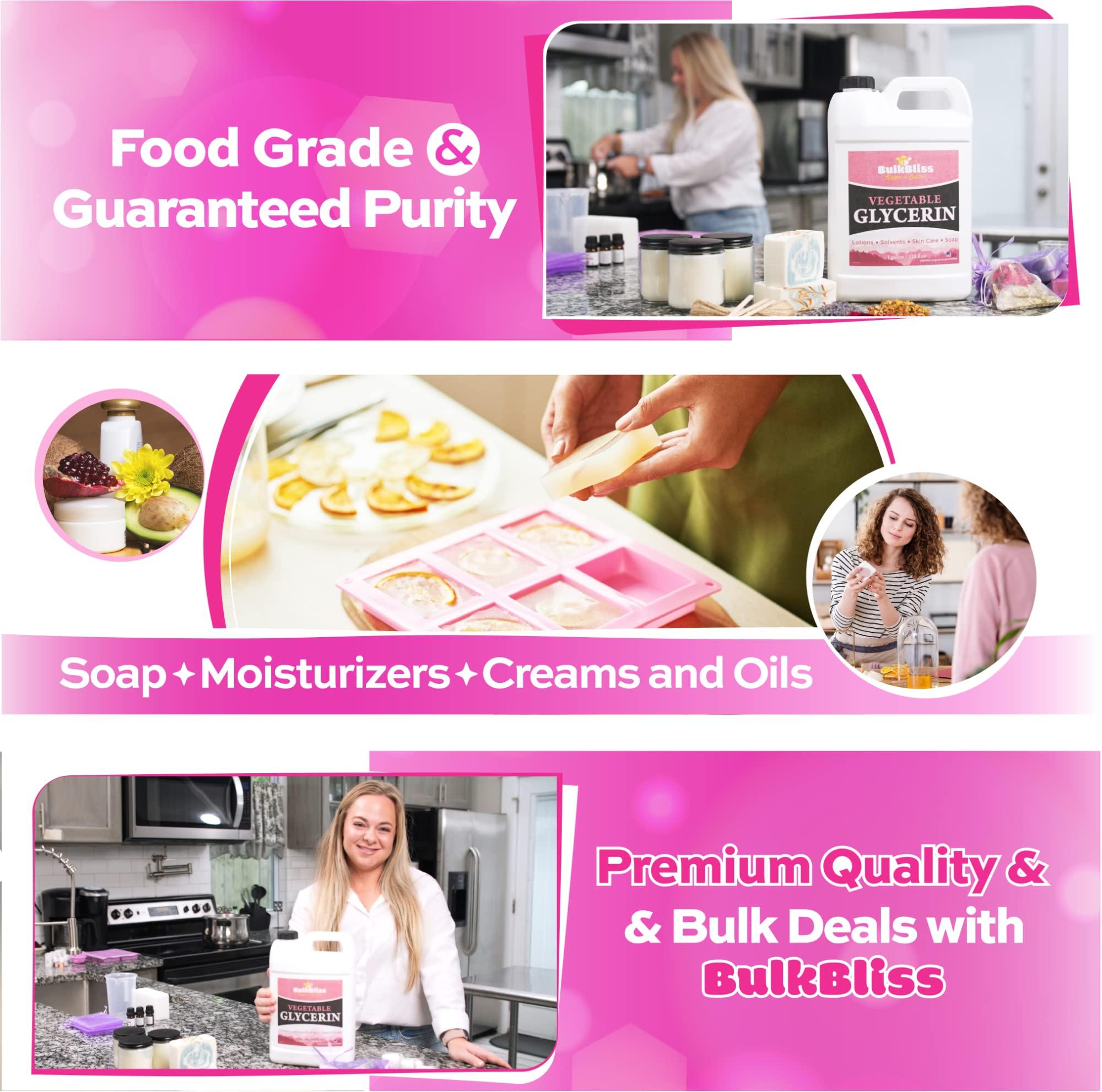 BulkBliss BulkBliss Vegetable Glycerine Food Grade, Non-GMO for Skin, Crafts - 1 Quart Glycerin Liquid (32oz)