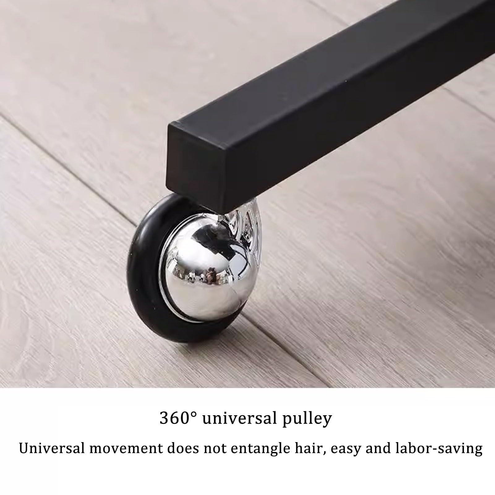 RIYIFANRONG Salon Barber Shop Trolley with Wheels, Professional Stainless Steel Metal Beauty Hair Salon Instrument Tray Rolling Cart Tattoo Tray, with Collapsible Metal Trays, Multipurpose Tool Cart