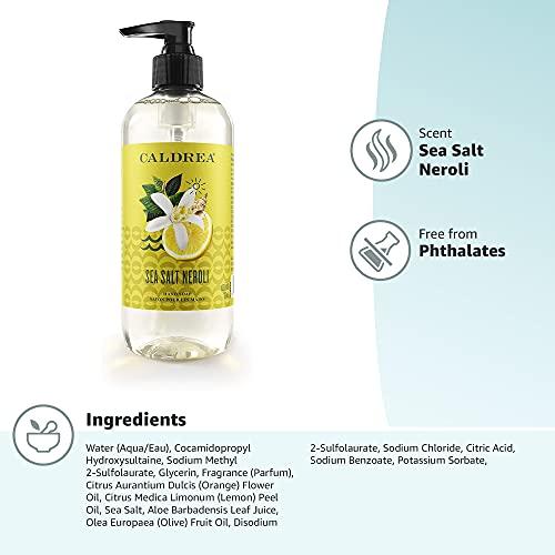 Caldrea Caldrea Hand Wash Soap, Aloe Vera Gel, Olive Oil and Essential Oils to Cleanse and Condition, Sea Salt Neroli Scent, 10.8 oz