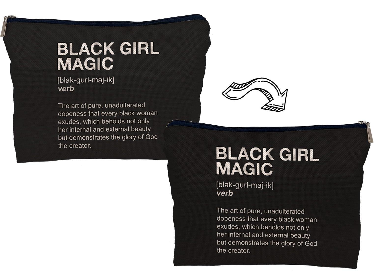 Lacosu Lacosu Black Girl Magic Makeup Bag, Black Girl Magic Gifts, Gifts for Black Woman Girl, African American Gifts, Black Girl Stuff, Small Cosmetic Bag for Purse