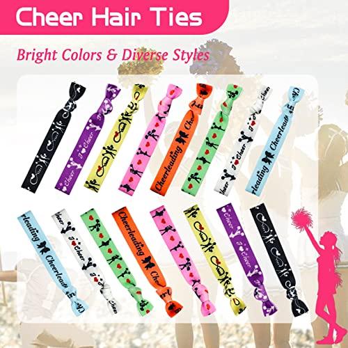 BEDSIFV BEDSIFV Cheerleader Gifts, 24pcs Cheerleading Gifts for Girls 4 Cheer Makeup Bags 16 Hair Ties 4 Wish Bracelets Personalized Cheer Stuff for Cheerleaders Cheer Sister Cheer Mom